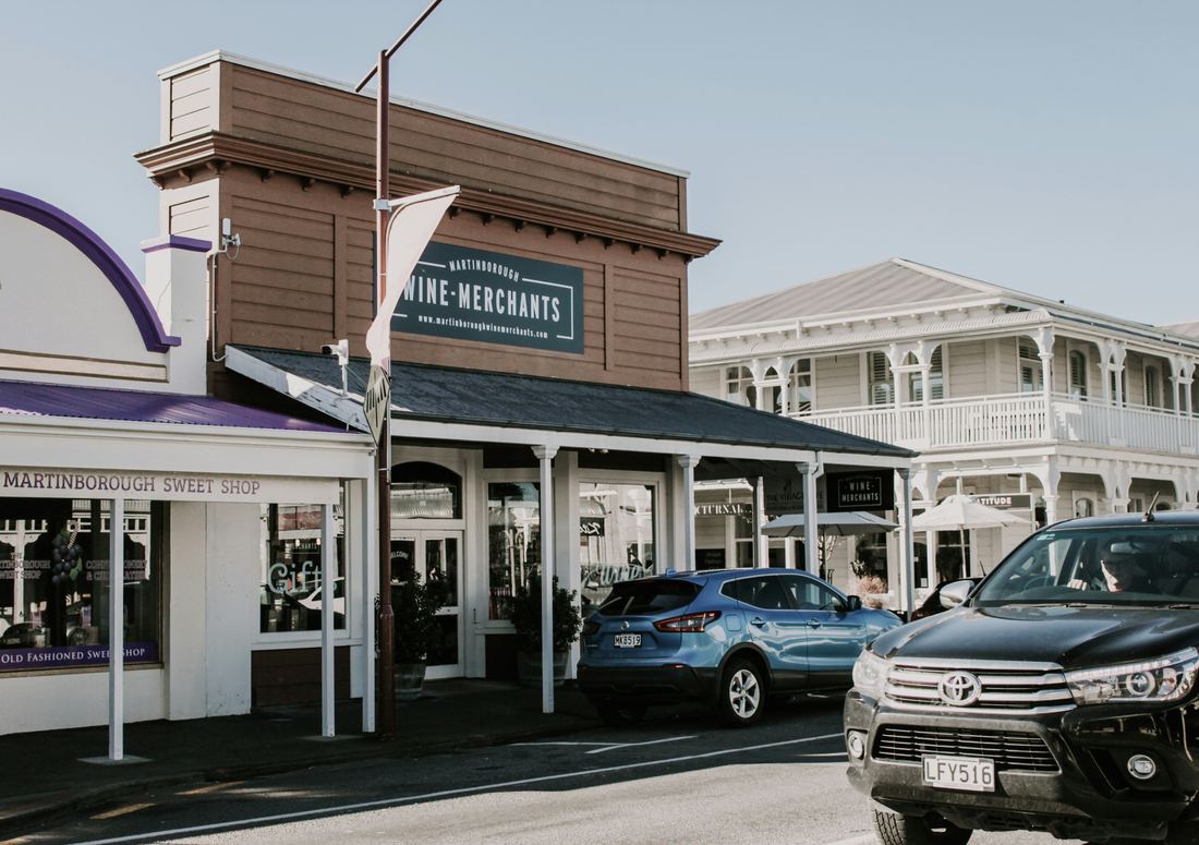 Martinborough · clay & Pinot — aerial view